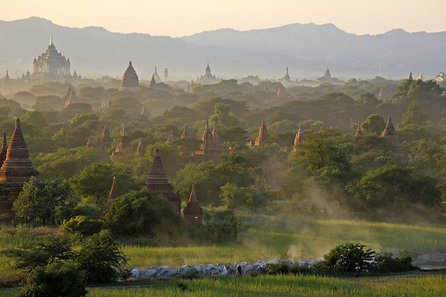 Historische Königsstadt Bagan mit über zweitausend erhaltenen Ziegelgebäuden