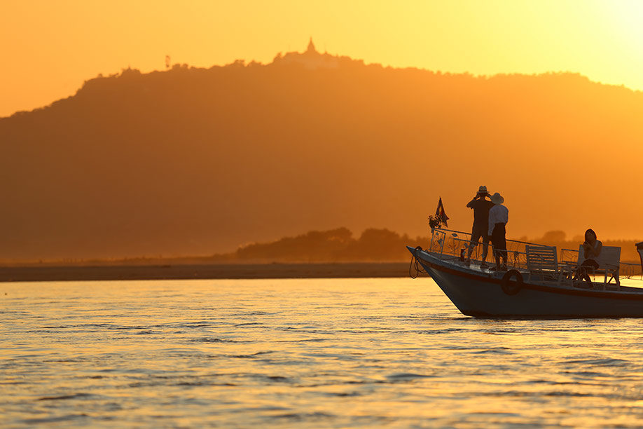 Sonnenuntergang auf dem Irrawaddy